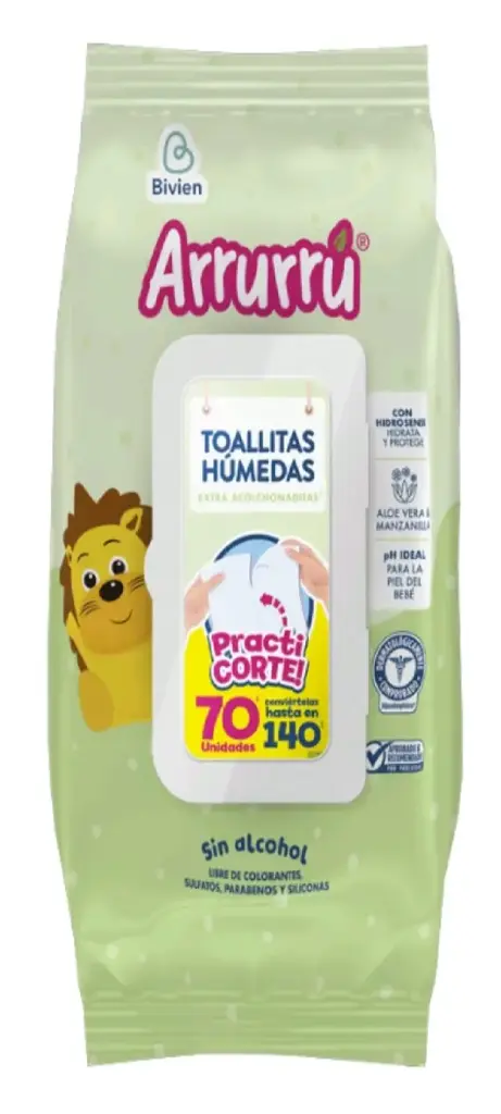 TOALLITAS ARRURRU 70 UND ALOE VERA Y MANZANILLA 