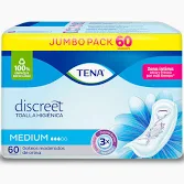 TOALLA TENA DISCREET MEDIUM 60 UND