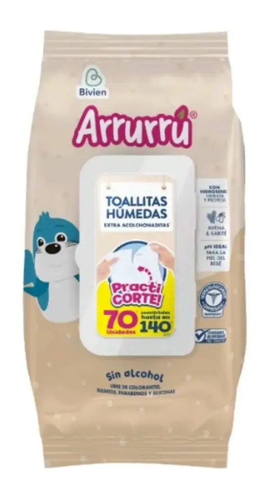 TOALLITAS ARRURRU 70 UND AVENA Y KARITE 