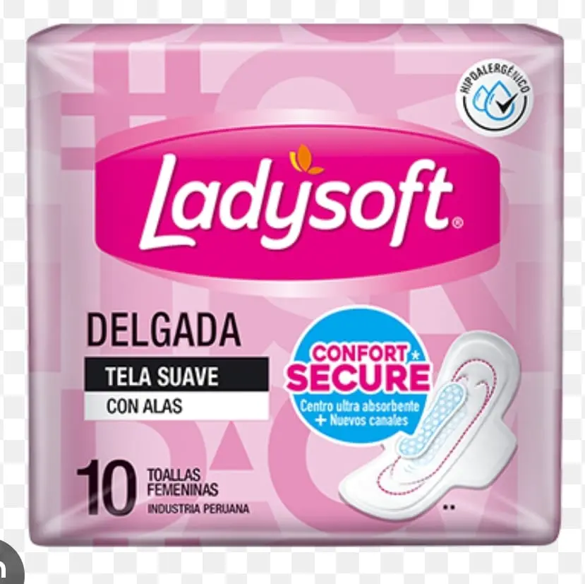 TOALLA HIGIENICA LADYSOFT DELGADA TELA ALAS 10 UND