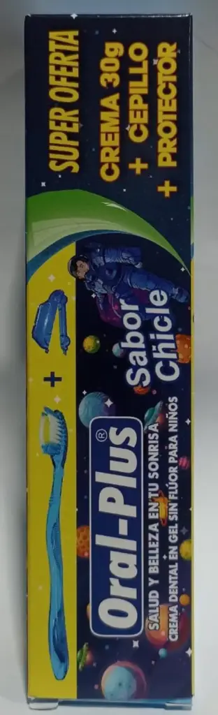 CREMA DENTAL ORAL PLUS 30 SIN FLUOR NIÑO+ CEP CRISTAL FLEX + PROT