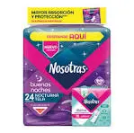 TOALLA HIGIENICA NOSOTRAS BUENAS NOCHES 24 UND + PROTECTORES