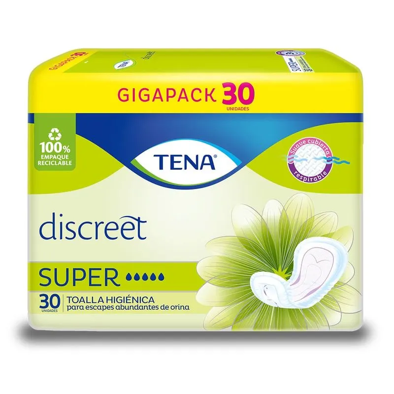 TOALLA TENA DISCREET SUPER 30 UND