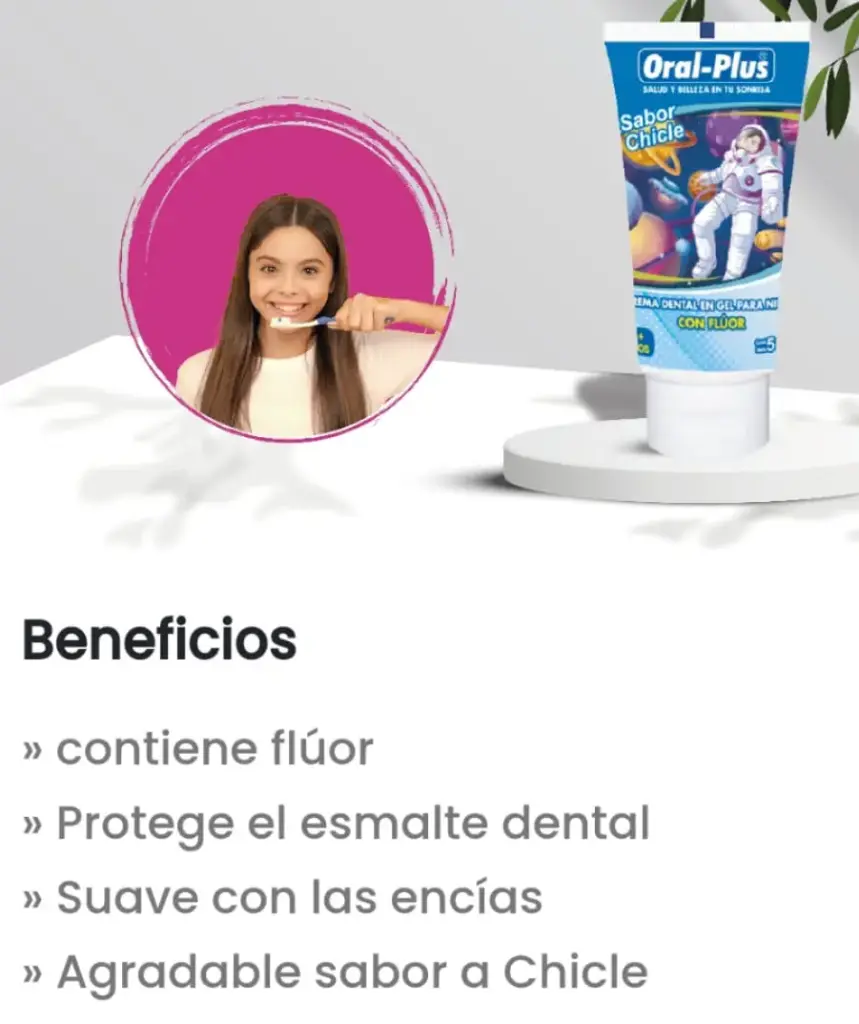 CREMA DENTAL ORAL PLUS 30 CON FLUOR CAJA NIÑA 