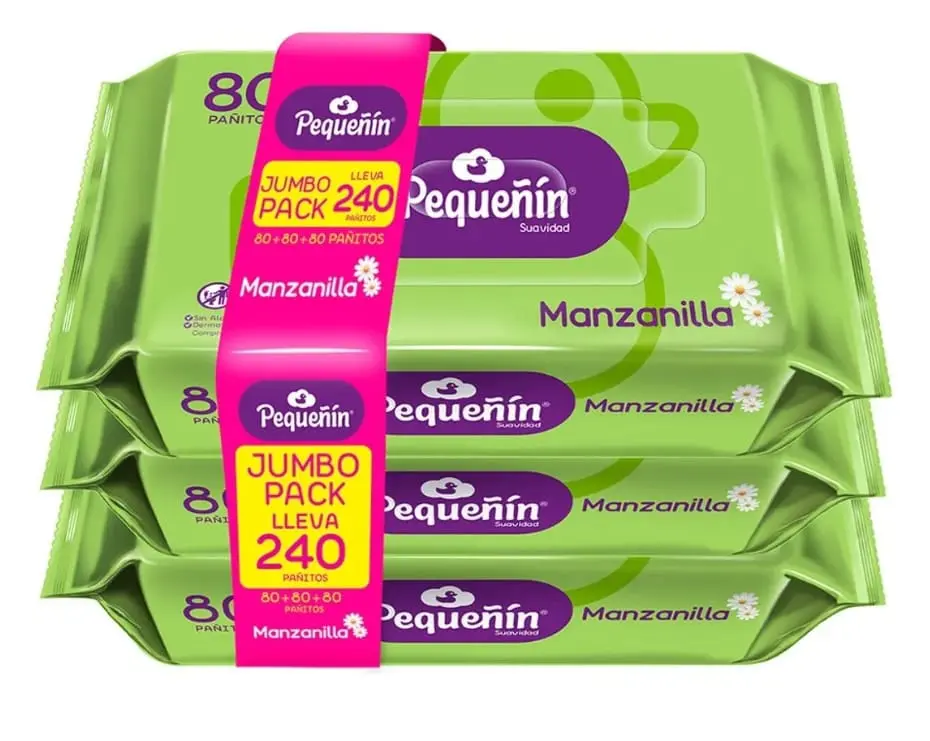 TOALLITAS PEQUEÑIN 240 UND MANZANILLA 