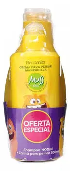 SHAMPOO MUSS KIDS 400 ML MANZANILLA + CREMA PEINAR 300 ML 