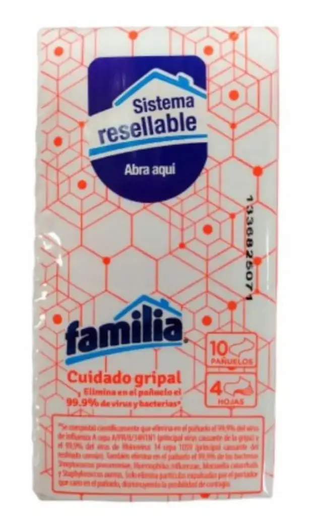 PAÑUELO FACIAL FAMILIA BOLSILLOX 10 UN