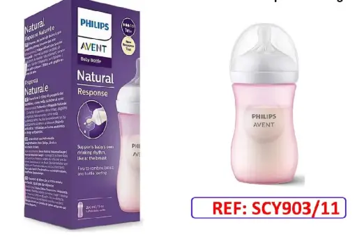 [2592] BIBERON ATNICOLICO 9 OZ AVENT NATURAL SCY 903/11 ROSADO
