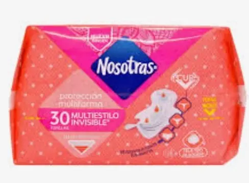 [2873] TOALLA HIGIENICA NOSOTRAS MULTI INVI CLASICA TELA 30 UND