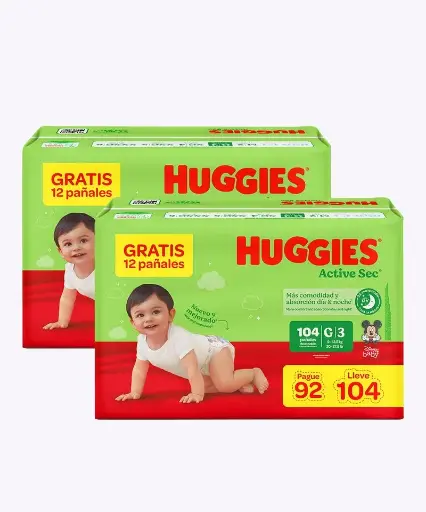 [13071] HUGGIES ACTIVE 3 PAGUE 96 LLEVE 104 UND