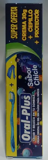 [2075] CREMA DENTAL ORAL PLUS 30 SIN FLUOR NIÑO+ CEP CRISTAL FLEX + PROT