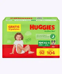 [2890] HUGGIES ACTIVE 4 PAGUE 96 LLEVE 104 UND